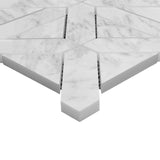 Carrara White Italian Marble Geometrica Mosaic Tile Polished