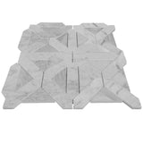 Carrara White Italian Marble Geometrica Mosaic Tile Honed