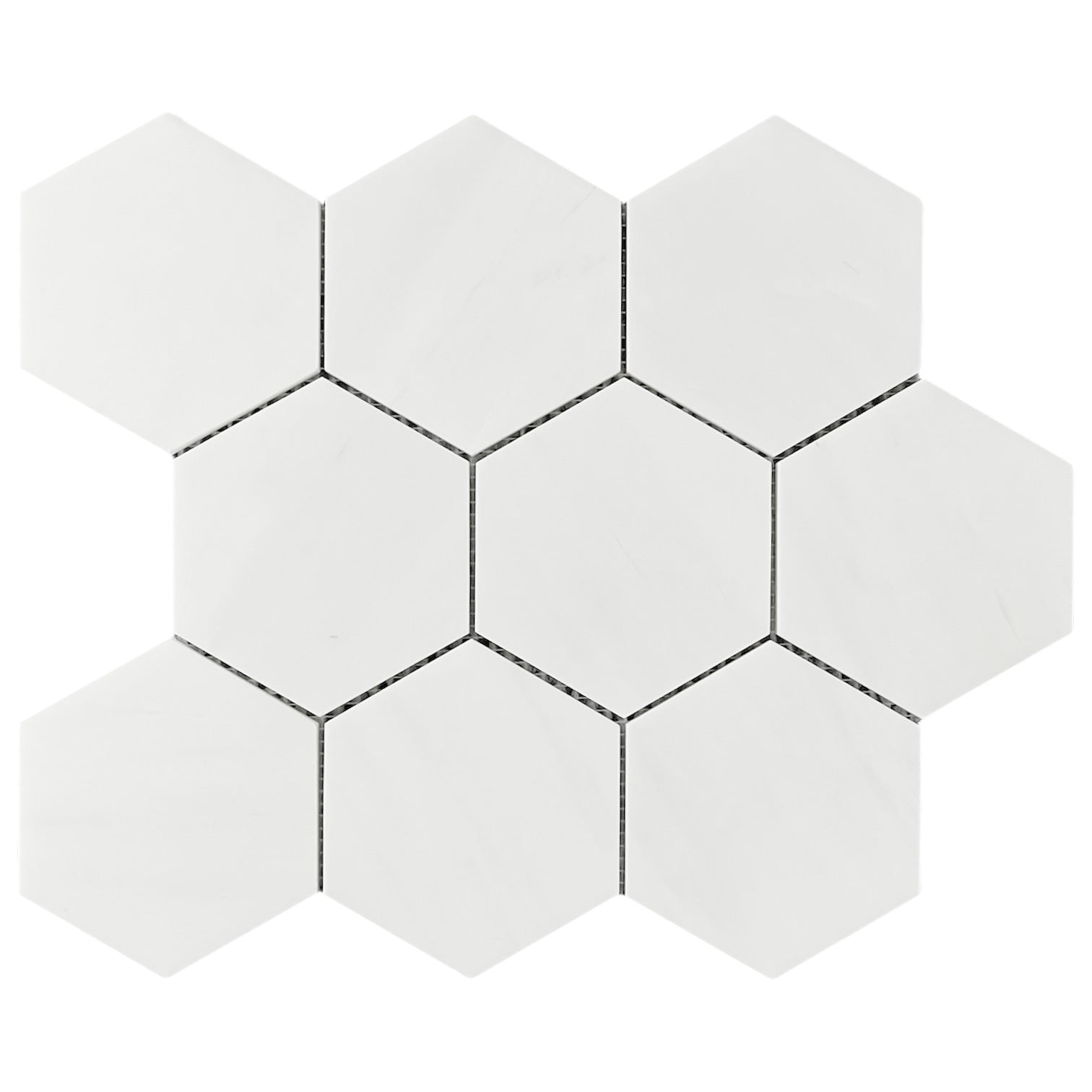 Bianco Dolomite Marble 4" Hexagon Mosaic Tile Honed