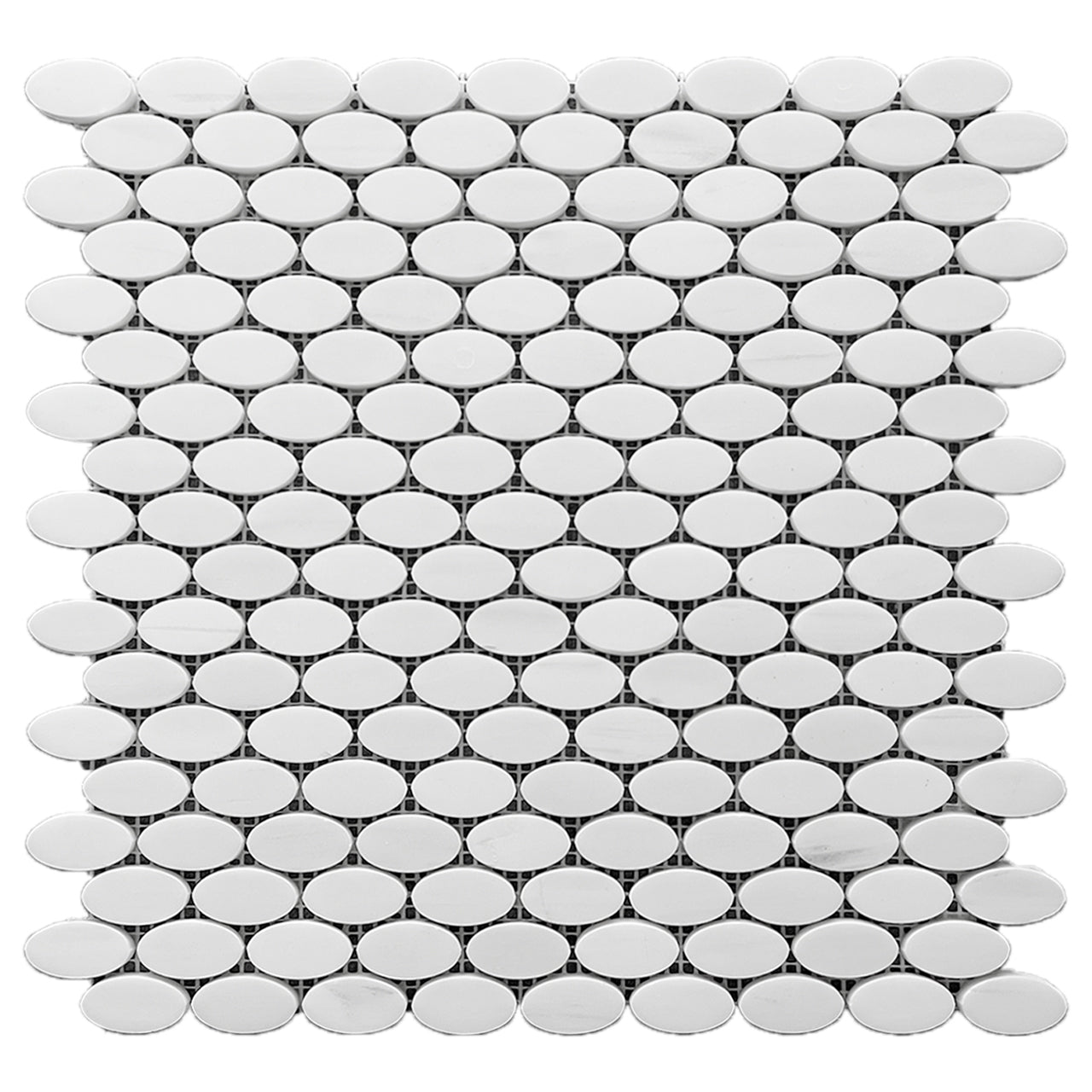Bianco Dolomite Oval Ellipse Mosaic Tile Polished
