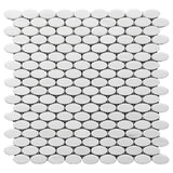 Bianco Dolomite Oval Ellipse Mosaic Tile Honed