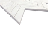 Bianco Dolomite Marble 1" x 4" Chevron Mosaic Tile Honed