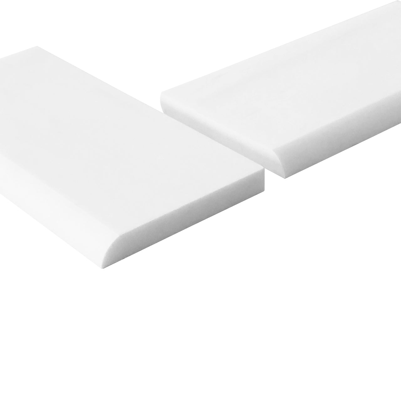 3x6 Bianco Dolomite Marble Bullnose Trim Tile Polished