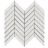 Bianco Dolomite Marble 1" x 4" Chevron Mosaic Tile Polished