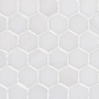 Bianco Dolomite Marble 1" Hexagon Mosaic Tile Polished
