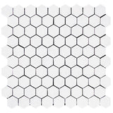 Bianco Dolomite Marble 1" Hexagon Mosaic Tile Polished