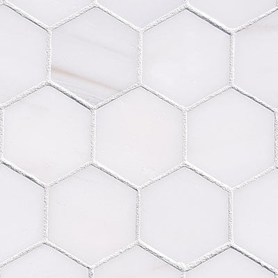 Bianco Dolomite Marble 2" Hexagon Mosaic Tile Polished