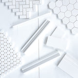 Bianco Dolomite Marble 1x6 Herringbone Mosaic Tile Honed