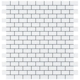 Bianco Dolomite Marble Mini Brick Mosaic Tile Polished
