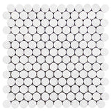 Bianco Dolomite Penny Round Mosaic Tile Honed