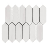 Bianco Dolomite Marble Picket  Mosaic Tile Honed