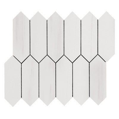 Bianco Dolomite Marble Picket  Mosaic Tile Honed