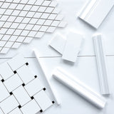 Bianco Dolomite Marble Large Basketweave Mosaic Tile with Nero Marquina Black Dots Polished