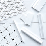 Bianco Dolomite Marble Large Basketweave Mosaic Tile with Black Dots Honed