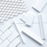 Bianco Dolomite Marble 2x4 Wide Bevel Mosaic Tile Polished