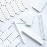 Bianco Dolomite Marble Picket  Mosaic Tile Honed