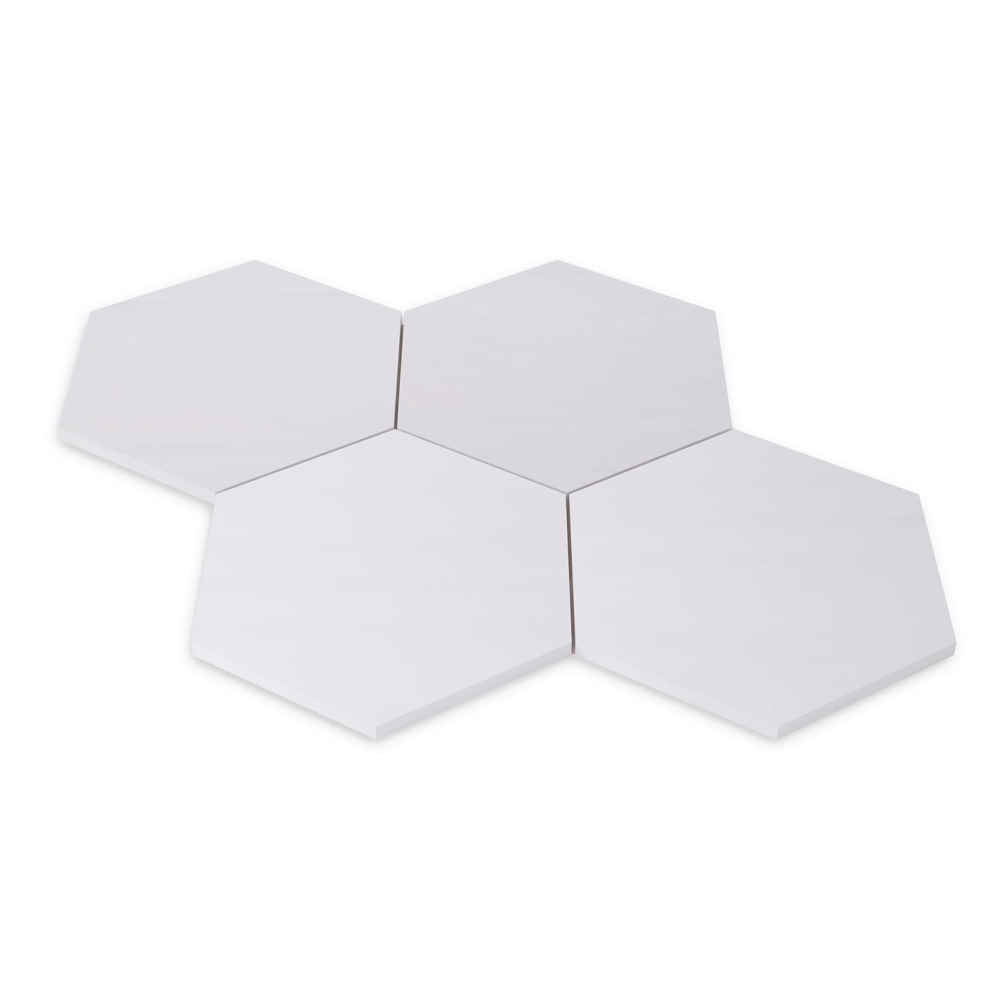 Bianco Dolomite Marble 7" Hexagon Mosaic Tile Honed