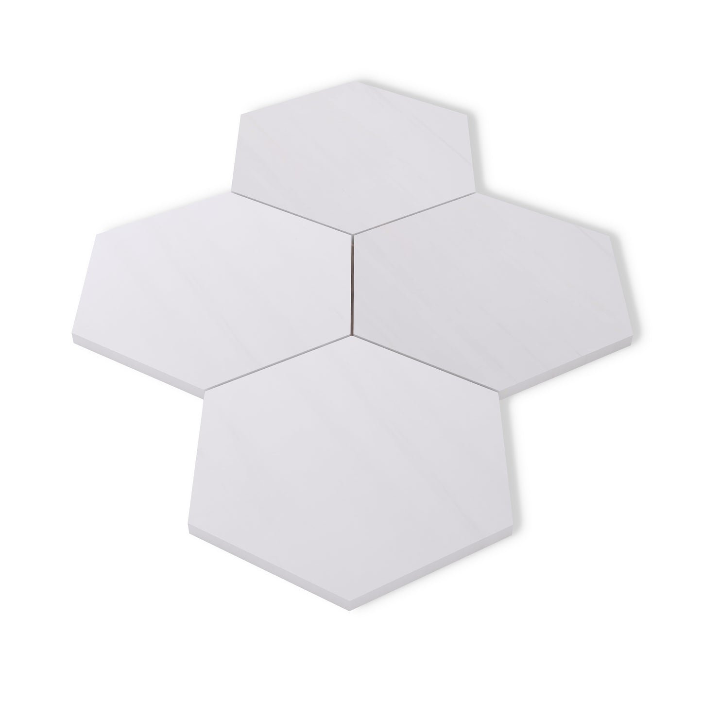 Bianco Dolomite Marble 7" Hexagon Mosaic Tile Honed