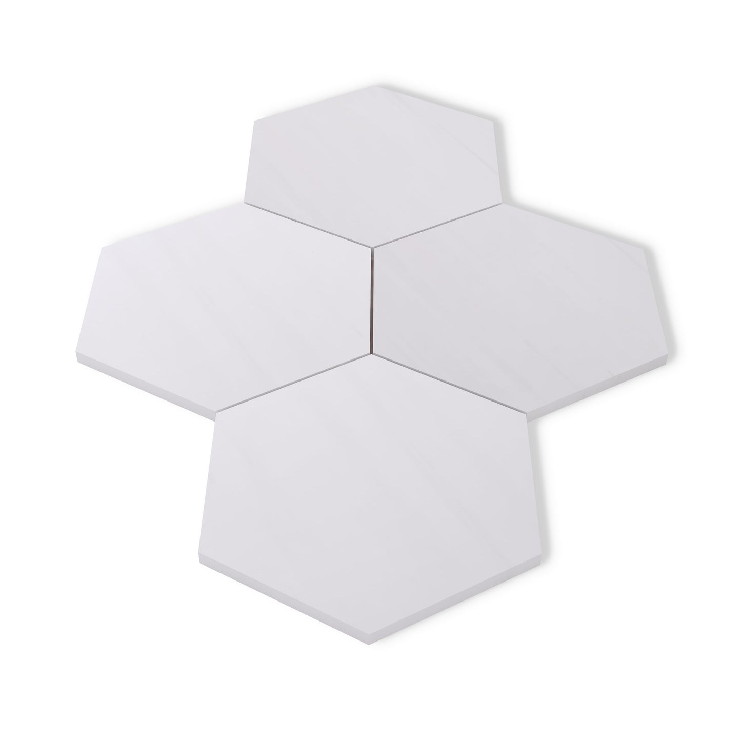 Bianco Dolomite Marble 7" Hexagon Mosaic Tile Polished