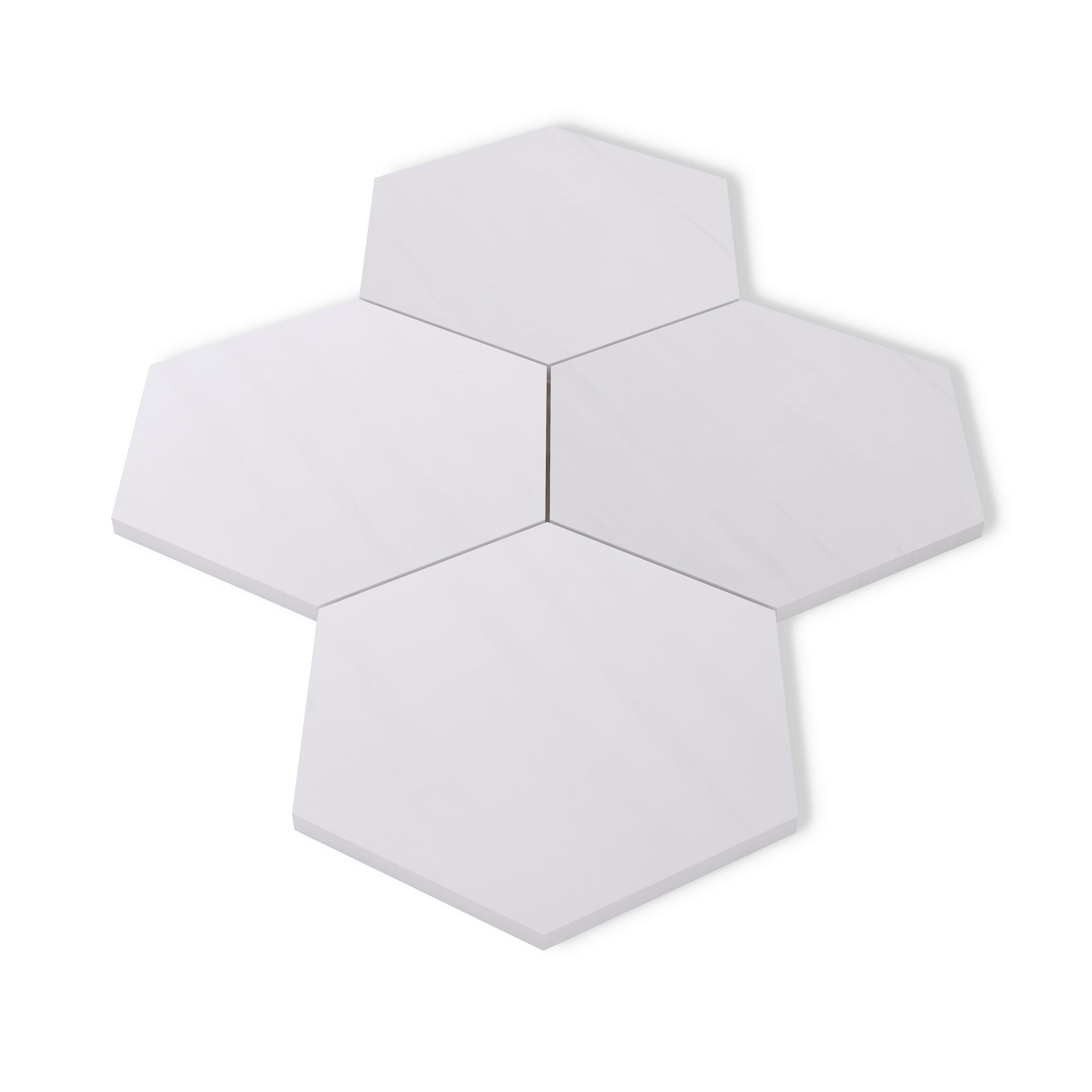 Bianco Dolomite Marble 7" Hexagon Mosaic Tile Polished