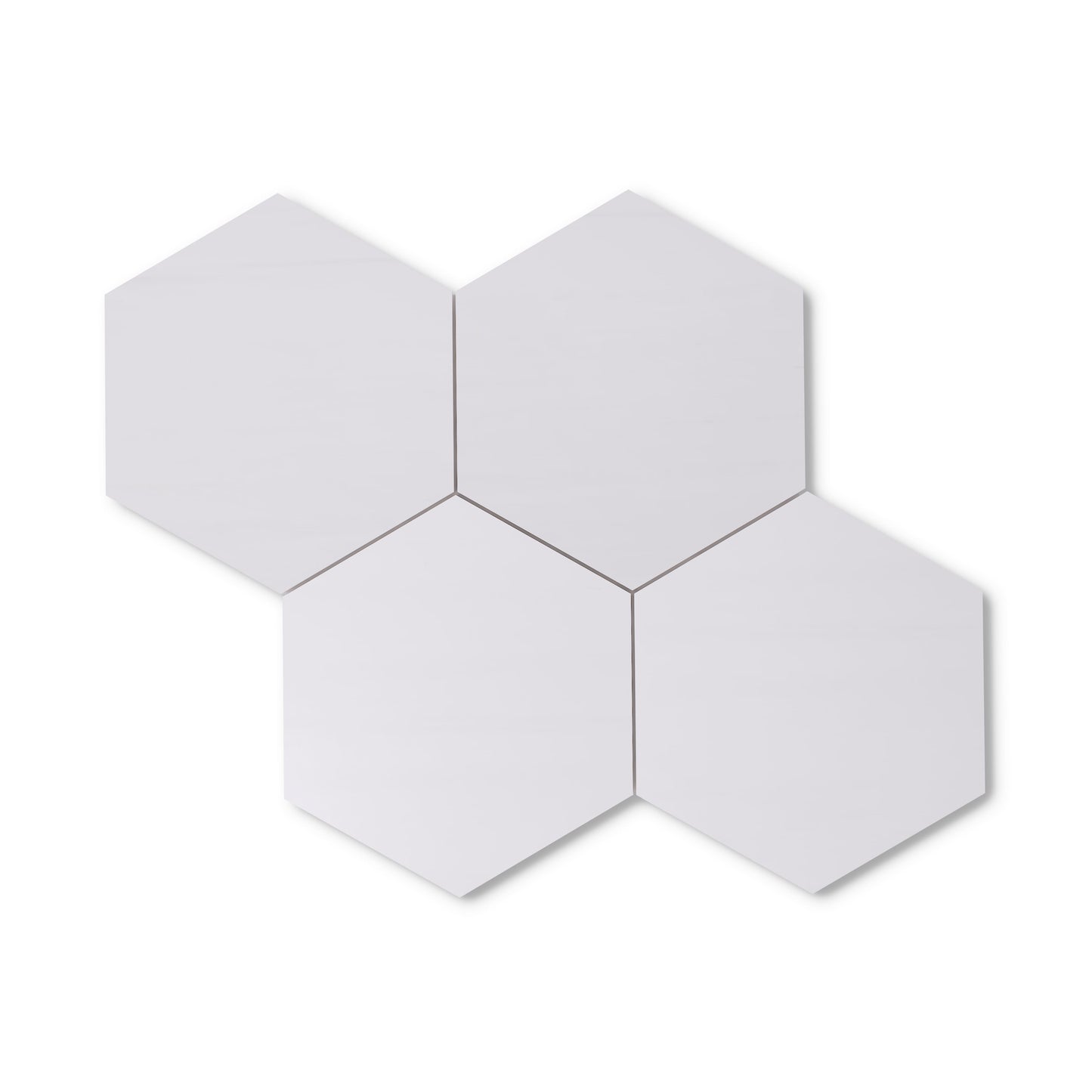 Bianco Dolomite Marble 7" Hexagon Mosaic Tile Polished