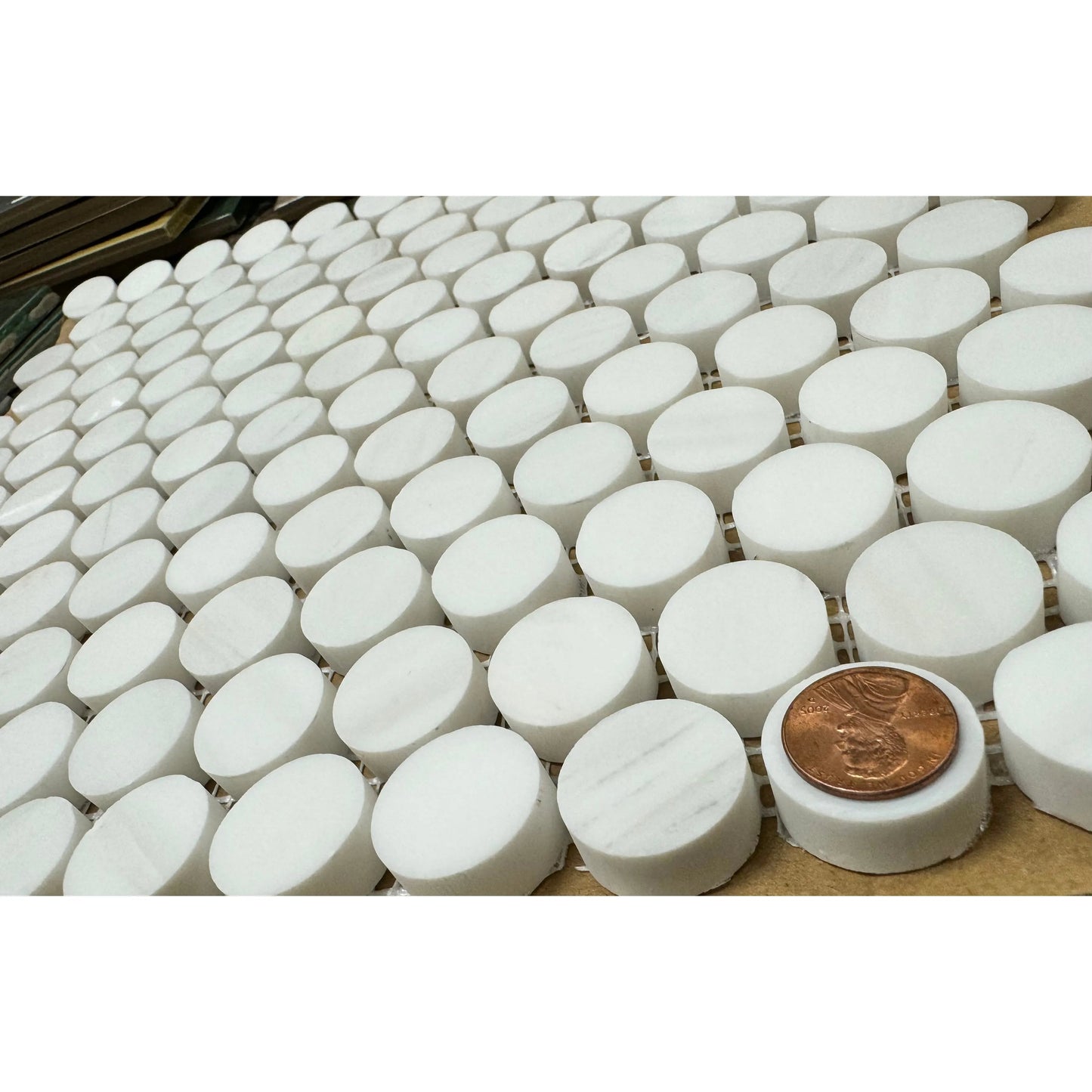 Bianco Dolomite Penny Round
