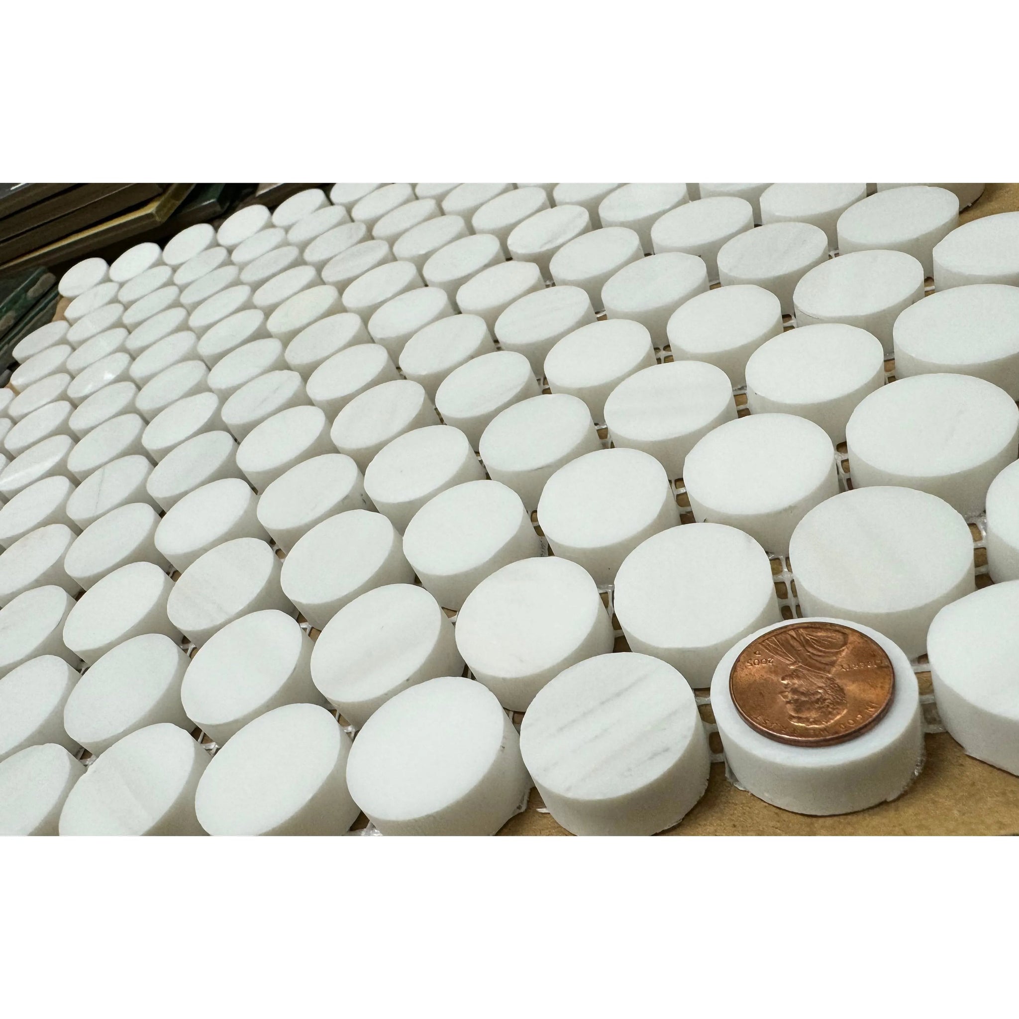 Bianco Dolomite Penny Round