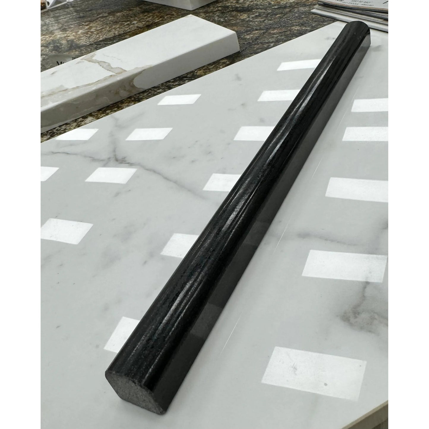 3/4 x 12 Black Granite Pen Molding Polished