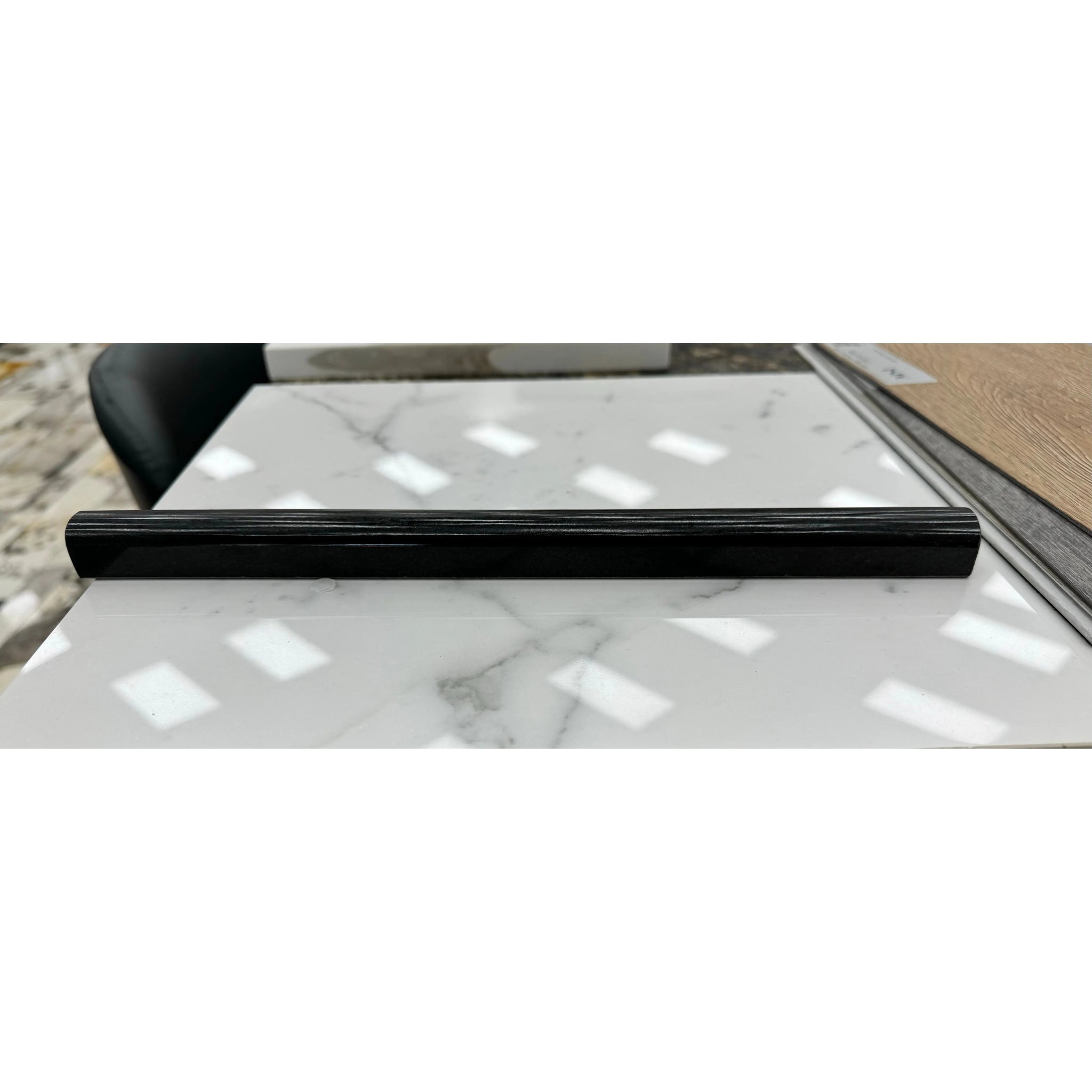 3/4 x 12 Black Granite Pen Molding Polished