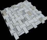Calacatta Gold Dot Basketweave Mosaic Italiano