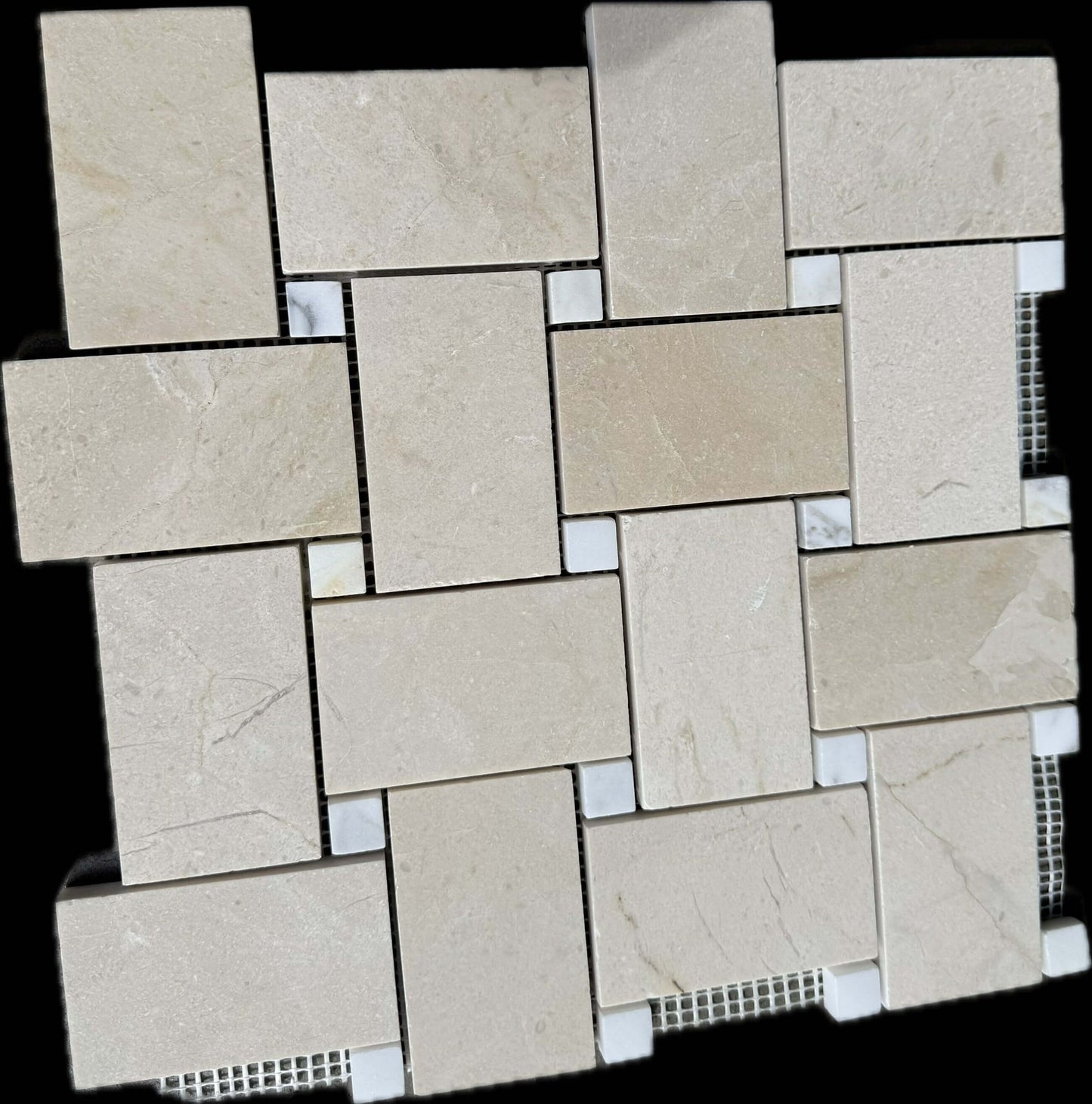 Jumbo Crema Marfil Marble Calacatta Honed Basketweave