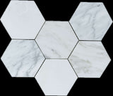 5” Tuscan Calacatta Oro Hexagon Mosaic Tile