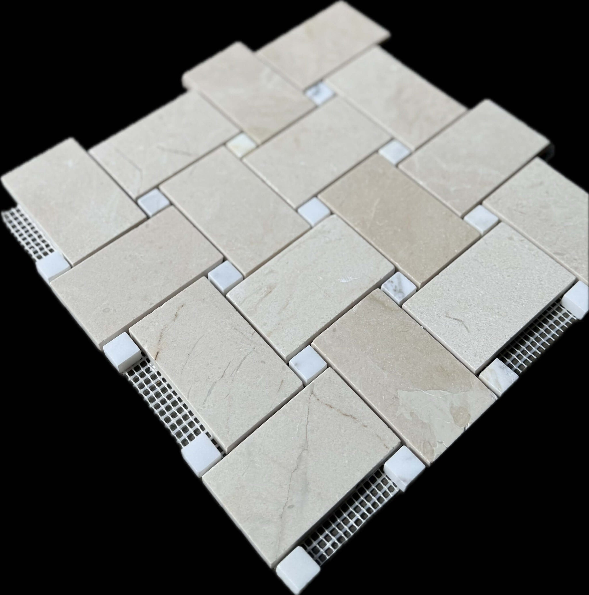 Jumbo Crema Marfil Marble Calacatta Honed Basketweave