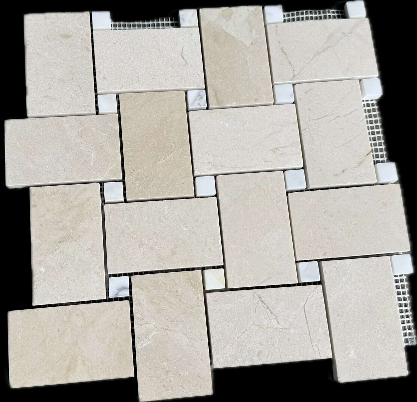Jumbo Crema Marfil Marble Calacatta Honed Basketweave