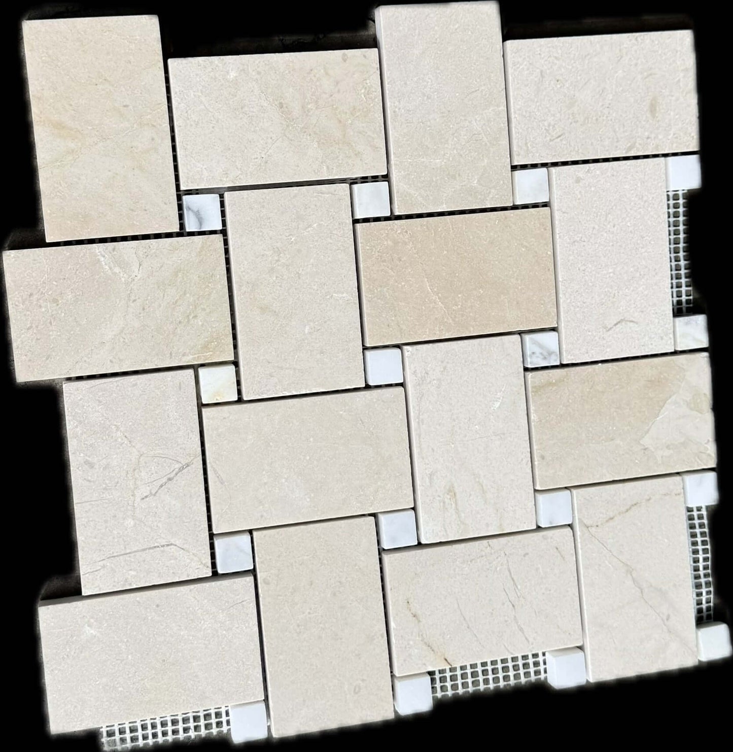 Jumbo Crema Marfil Marble Calacatta Honed Basketweave