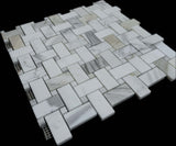 Calacatta Gold Dot Basketweave Mosaic Italiano