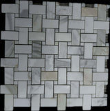 Calacatta Gold Dot Basketweave Mosaic Italiano