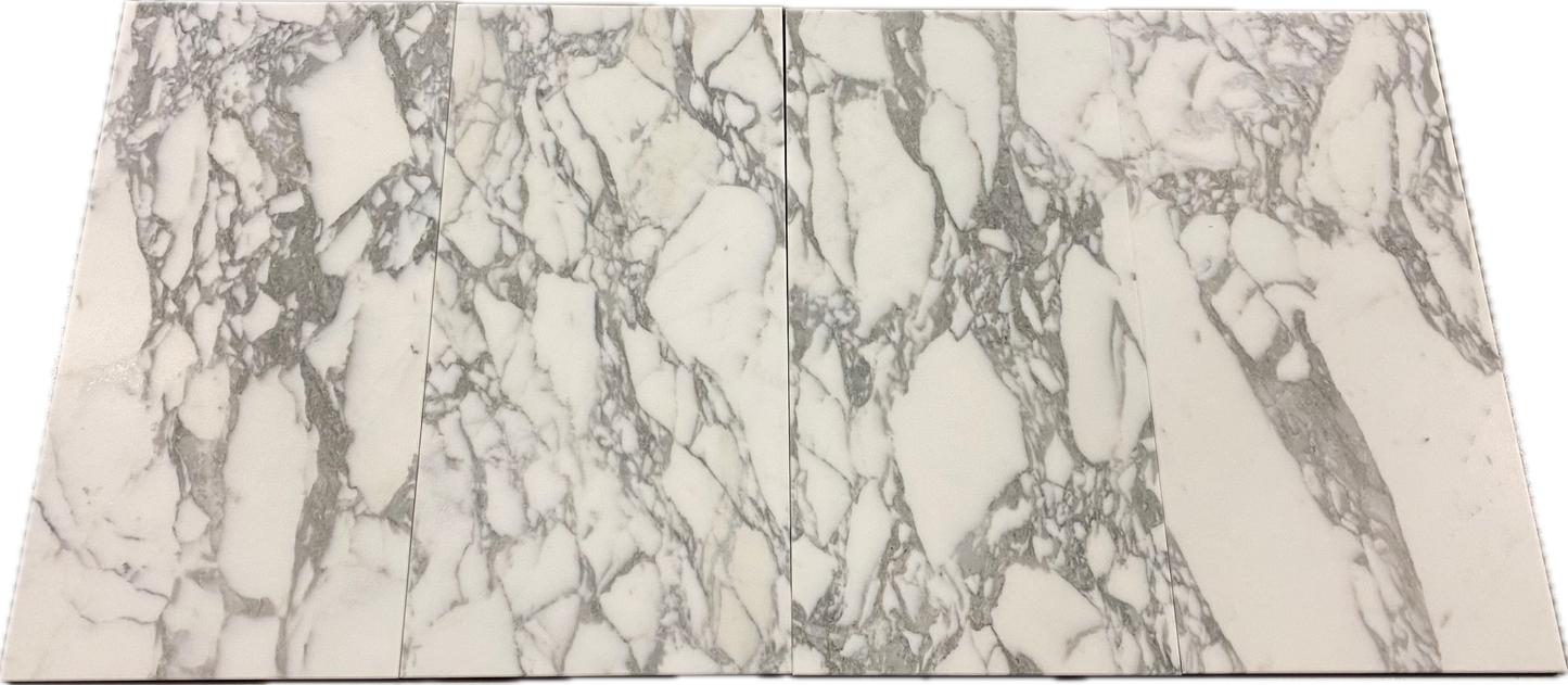 12x12, 3/8 Arabescato Deluxe Italian Marble Tile