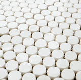 Thassos White Marble Penny Round Mosaic Polished / Honed