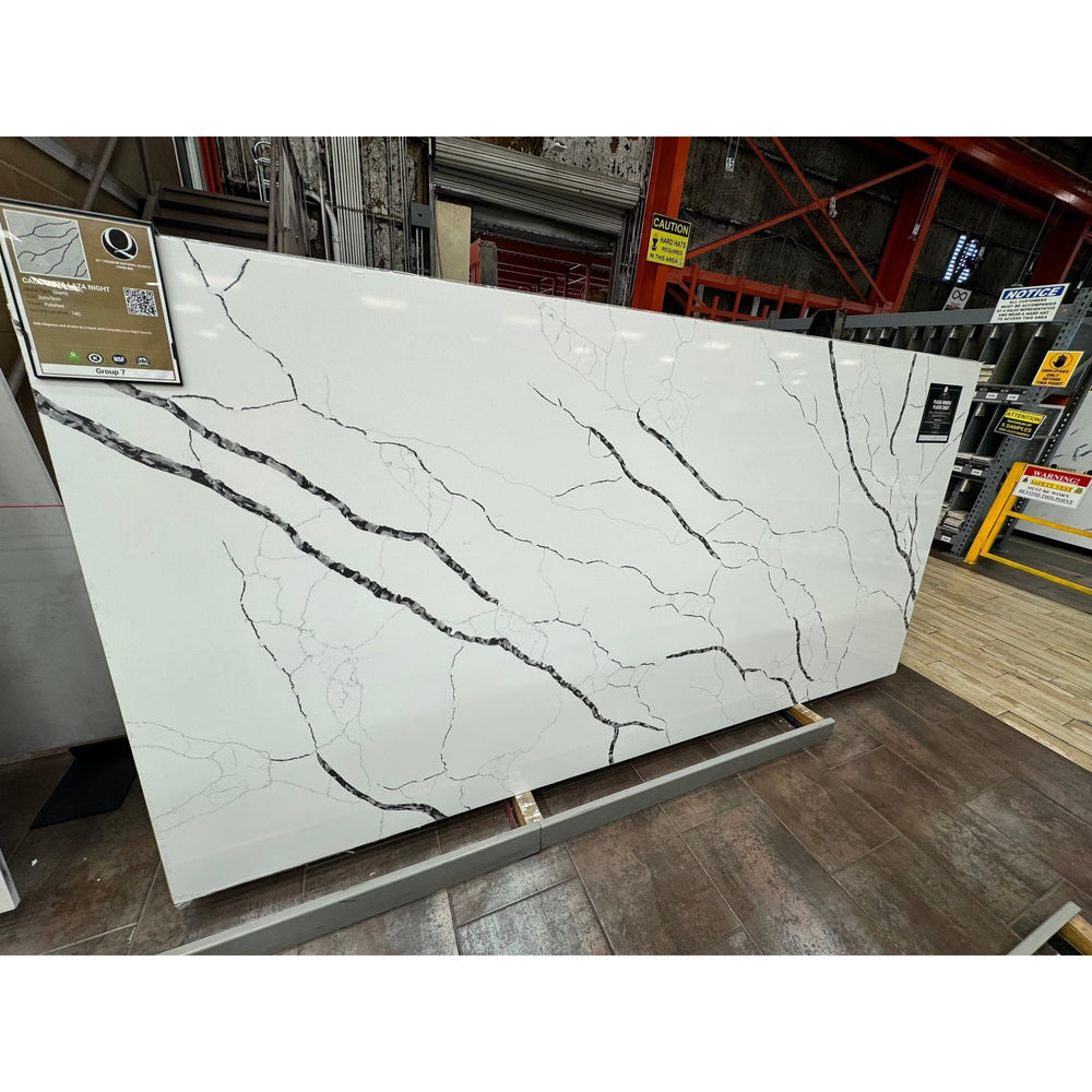 Calacatta Black Quartz Countertop Polished Slab Bookmatch 127 X 64
