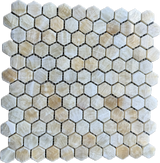 Honey Onyx Hexagon Mosaic 1x1 3/8 Polished