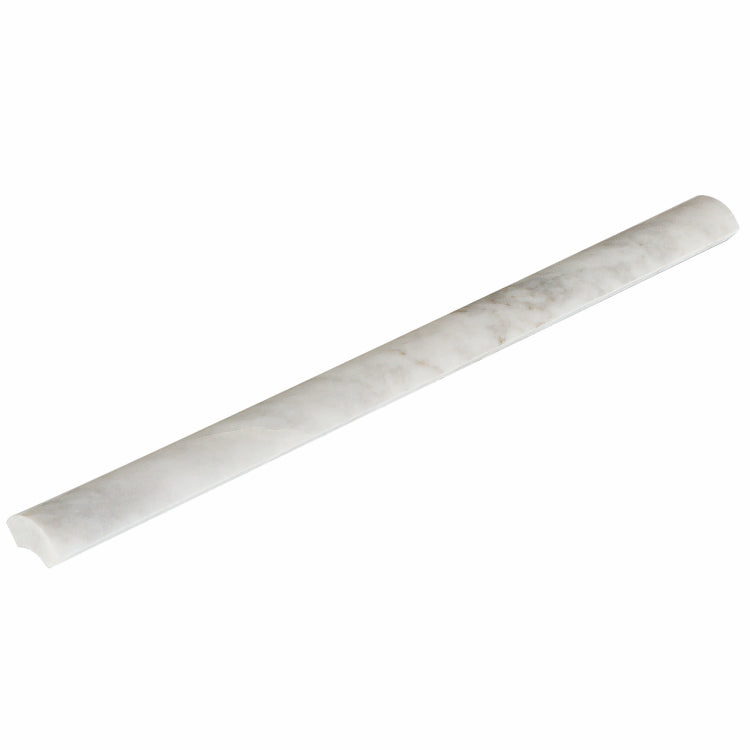 Carrara White Marble Polished Quarter - Round Trim Molding