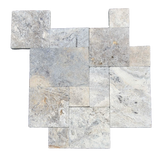 Silver Travertine Versailles Pattern (Tumbled)