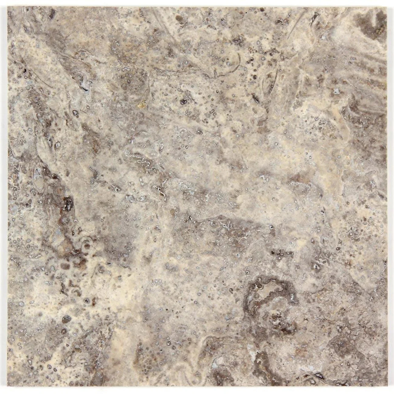 Silver Travertine 18x18 Honed & Filled