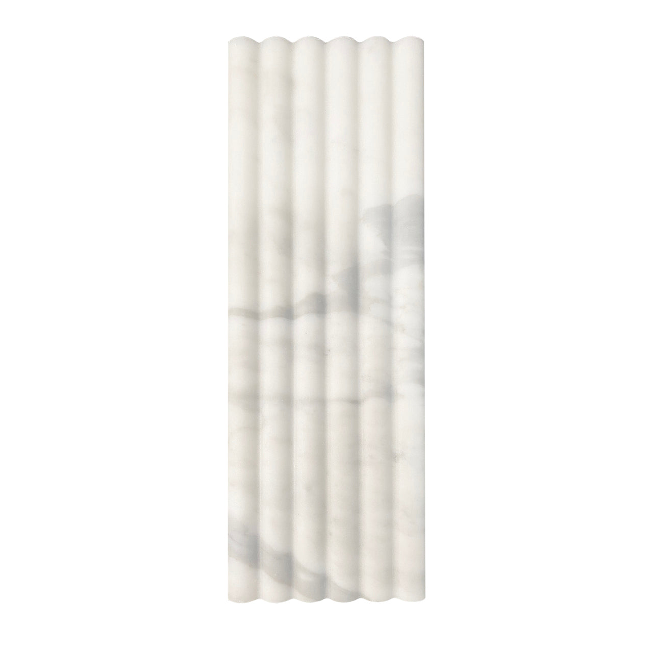 Calacatta Gold Italian Marble 6x24 Flute 3D Dimensional Tile Polished