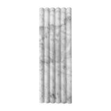 Carrara White Italian Marble 6x24 Flute 3D Dimensional Tile Polished