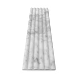 Carrara White Italian Marble 6x24 Flute 3D Dimensional Tile Honed
