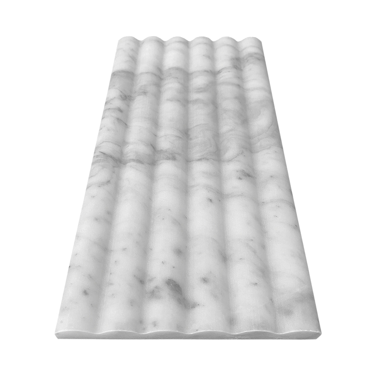 Carrara White Italian Marble 6x12 Flute 3D Dimensional Tile Polished