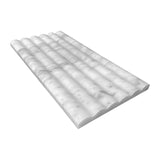 Carrara White Italian Marble 6x24 Flute 3D Dimensional Tile Polished