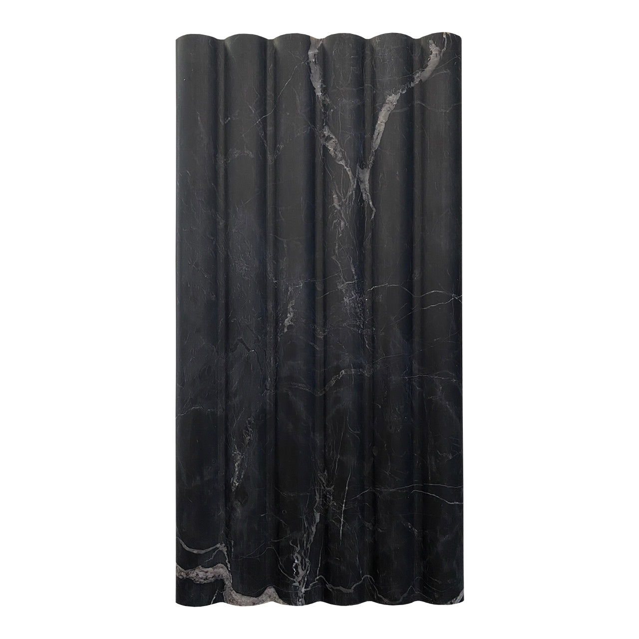 Nero Marquina Black Marble 6x12 Flute 3D Dimensional Tile Honed